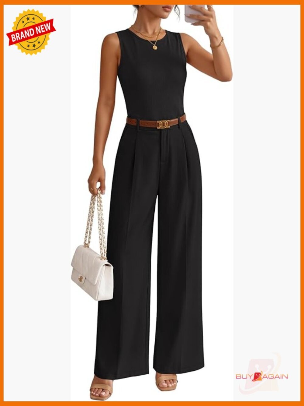 Slim Fit Knit Tank Top and Wide Leg Palazzo Pant Set